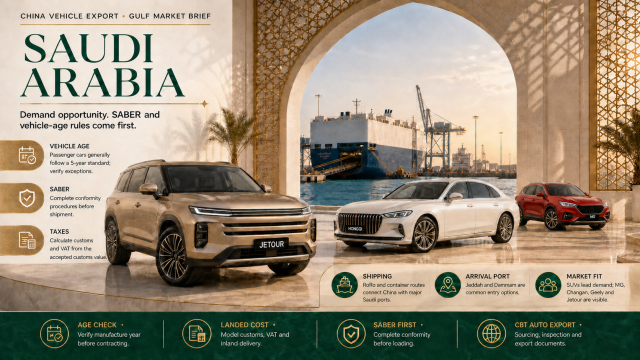 Export Cars from China to Saudi Arabia